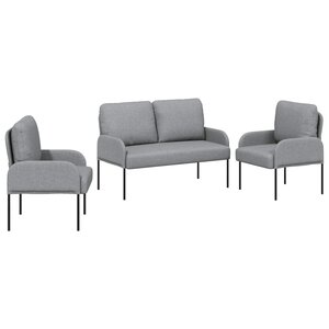 vidaXL Ensembles de canapés 3 Pièces Gris clair 115 x 56 x 80 cm