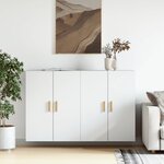 vidaXL Armoires murales 2 Pièces blanc bois d'ingénierie