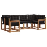 vidaXL Ensemble de canapés d'extérieur 6 pc Naturel et noir