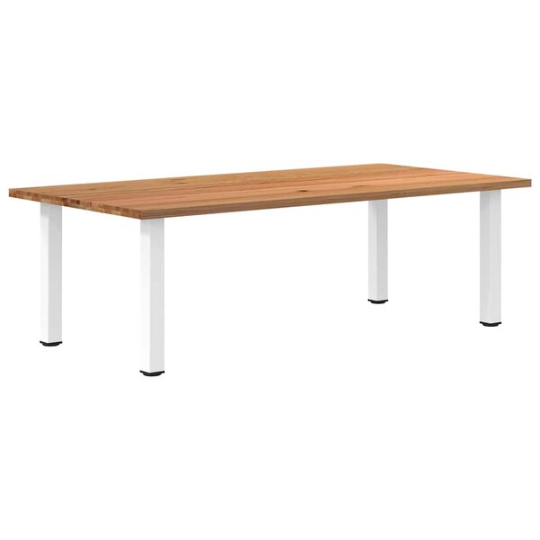 vidaXL Table à manger marron clair bois de chêne massif rectangulaire
