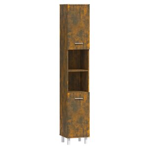 vidaXL Armoire de bain Chêne fumé 30x30x179 cm Bois d'ingénierie