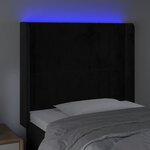 vidaXL Tête de lit à LED Noir 93x16x118/128 cm Velours