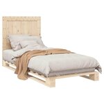 vidaXL Cadre de lit sans matelas avec tête de lit 90x200cm bois massif