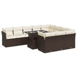 vidaXL Salon de jardin et coussins 11 Pièces marron résine tressée