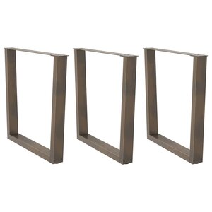 vidaXL Pieds de table à manger en forme de V  3 pièces  acier naturel  90 x (72-73 3) cm