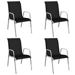 vidaXL Ensemble à manger d'extérieur 5 Pièces Acier Noir