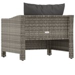 Fauteuil de jardin avec coussin gris résine tressée 02_0014481