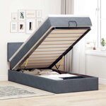 vidaXL Cadre de lit ottoman avec matelas gris foncé 90x190 cm velours