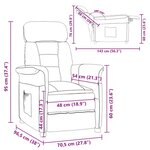 vidaXL Fauteuil inclinable noir Noir 70.5 x 96.5 x 95 cm Faux cuir