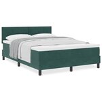 Lit Box Spring vidaXL avec matelas Vert foncé 140x200 cm Velours
