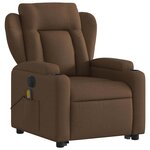 vidaXL Fauteuil inclinable de massage électrique Marron Tissu