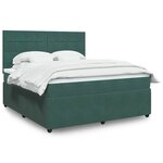 vidaXL Sommier à lattes de lit et matelas Vert foncé 180x200cm Velours