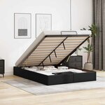 vidaXL Cadre de lit ottoman sans matelas noir 140x200 cm similicuir