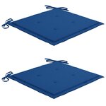vidaXL Chaises de jardin et coussins bleu royal lot de 2 Bois de teck