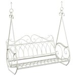 vidaXL Banc Balançoire Acier 112 x 60 x 126 5 cm Blanc antique