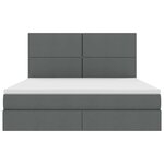 vidaXL Lit de rangement LED avec matelas Gris foncé 160 x 200 cm Tissu