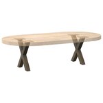 vidaXL Pieds de table basse en forme de X  2 pièces  acier naturel  30 x (30-31) cm