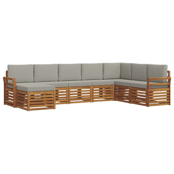vidaXL Ensemble de canapés d'extérieur 8 Pièces Gris Naturel et Clair