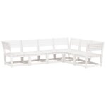 vidaXL Salon de jardin 6 Pièces blanc bois de pin massif
