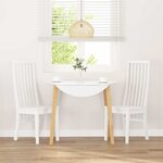 vidaXL Chaises à manger 2 Pièces blanc bois massif caoutchouc