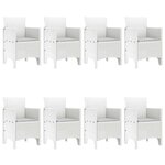 vidaXL Ensemble de salle à manger pour jardin 9 Pièces Blanc Rattan Polt