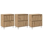 vidaXL Buffets 3 Pièces Chêne artisanal