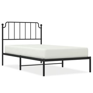 vidaXL Cadre de lit métal avec tête de lit noir 100x200 cm