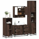 vidaXL Ensemble de meubles de salle de bain 4 Pièces chêne marron