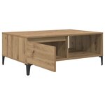 vidaXL Table basse chêne artisanal 90 x 60 x 35 cm Bois d'ingénierie