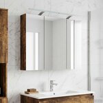 vidaXL Armoire Miroir de Salle de Bain Chêne fumé 100 x 14 5 x 70 cm