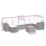 vidaXL Salon de jardin avec coussins 8 Pièces beige résine tressée
