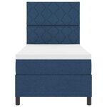 vidaXL Lit à ressorts avec matelas Bleu 90 x 190 cm tissu