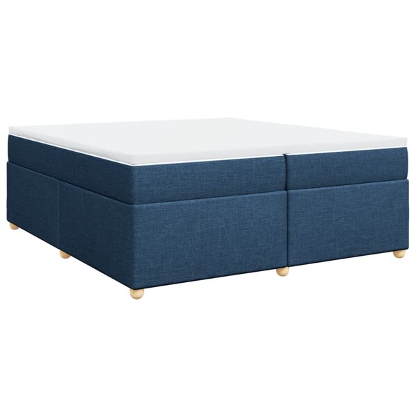 vidaXL Sommier à lattes de lit avec matelas Bleu 200x200 cm Tissu