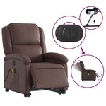 vidaXL Fauteuil inclinable de massage électrique marron similicuir