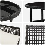 vidaXL Ensemble de Salle à Manger de Jardin 5 Pièces Noir en Poly Rattan