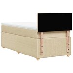 vidaXL Sommier à lattes de lit et matelas Crème 90x190 cm Tissu