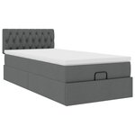 vidaXL Lit ottoman avec matelas gris foncé 90x200 cm tissu