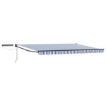 vidaXL Auvent rétractable électrique Bleu Blanc Anthracite 5 x 3 m