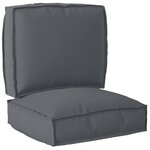 vidaXL Set de coussins de palette 2 Pièces Anthracite Tissu Oxford