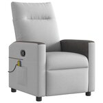 vidaXL Fauteuil de massage inclinable gris nuage tissu
