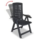 vidaXL Chaises inclinables de jardin lot de 2 Plastique Anthracite
