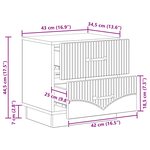 vidaXL Cabinet de chevet avec tiroir Gris béton 43 x 34 5 x 44 5 cm