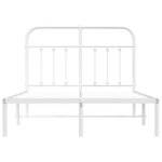 vidaXL Cadre de lit métal sans matelas et tête de lit blanc 120x190 cm