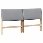 vidaXL Tête de lit capitonnée Gris clair 200 cm Pin massif