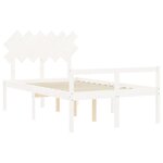 vidaXL Lit pour personne âgée sans matelas blanc bois massif