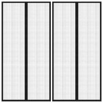 vidaXL Rideaux de porte anti-insectes 2 Pièces et aimants noir 220x100 cm