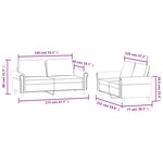 vidaXL Ensemble de canapés 2 Pièces avec coussins Bleu Velours