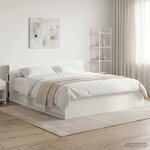 vidaXL Cabinet de Tête de Lit Blanc brillant Bois d'ingénierie