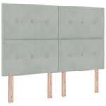vidaXL Lit avec sommier avec matelas & banc Gris clair 160x200 cm Velours