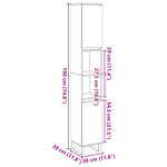 vidaXL Armoire de salle de bain gris béton 30x30x190 cm